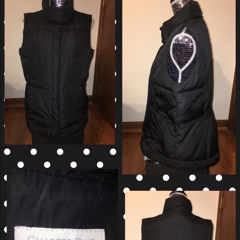 Charter Club Black Sleeveless Puffy Vest Size Lg